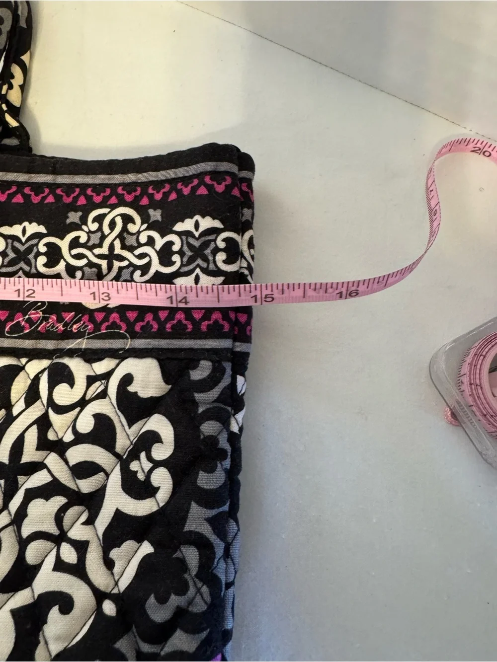Vera Bradley Black, White & Pink Quilted Bag